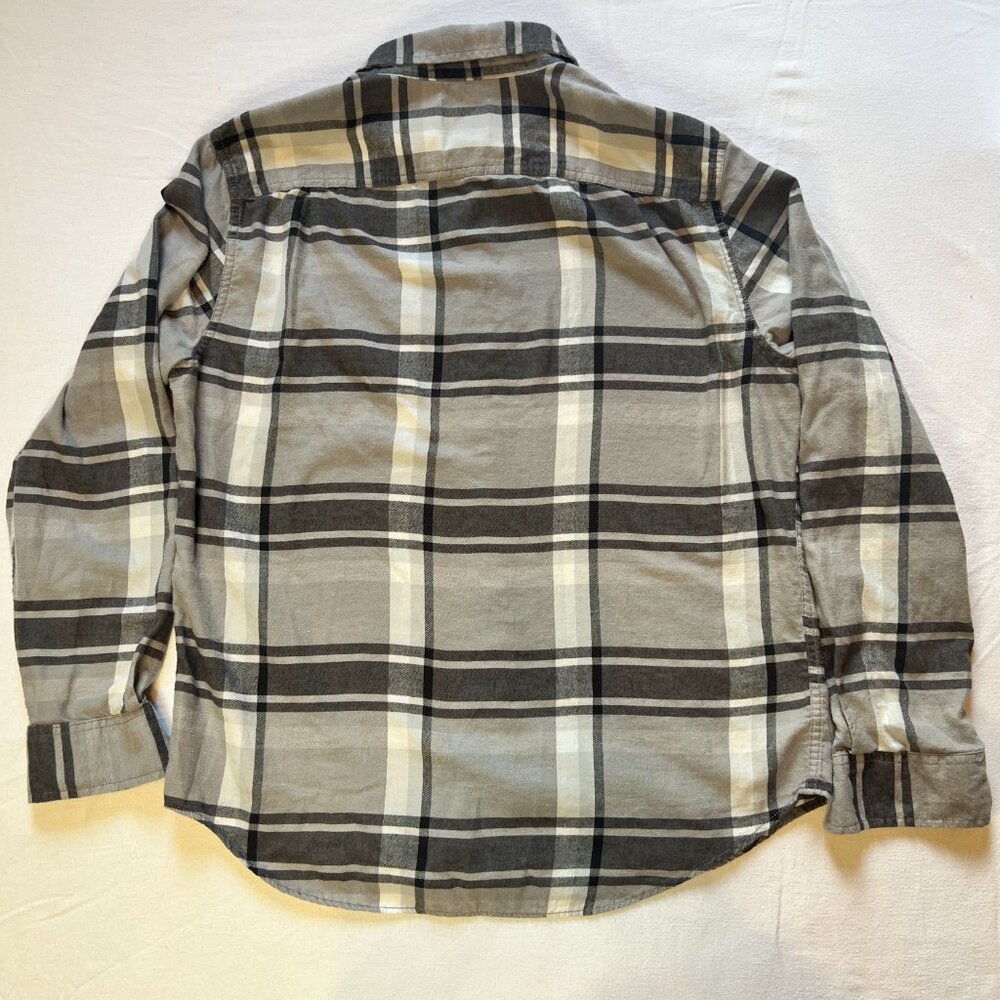 American Eagle Men's Grey Flannel Button Up Classic Fit‎ Size Large - Picture 4 of 8